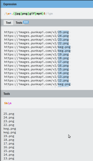 expression régulière pour récupérer le nom des fichiers images sur une liste d’URL
