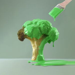 brocoli repeint en vert