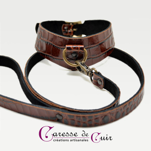 collier BDSM en cuir de python