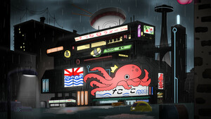 restaurant japonais cyberpunk