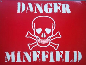 panneau, danger champ de mines