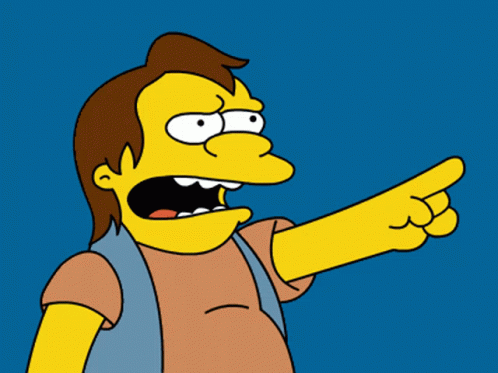 nelson des simpson , pointe du doigt avec sont fameux haha
