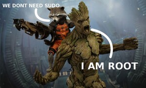 gardien de la galaxy, we don’t need sudo, i’am root