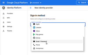 Identity Platform, email authentification 