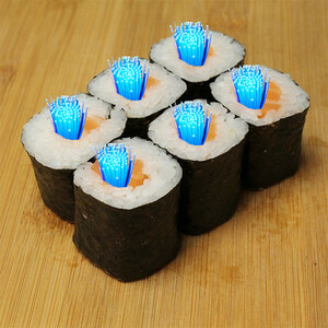 maki saumon, fibre optique
