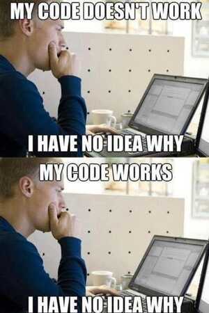 my code doesn’t work I don’t know why . My code is working, i don’t know why.