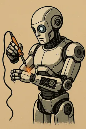 image IA d’unrobot qui s’autorépare