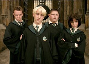 équipe Serpentard avec malfoy au premier plan